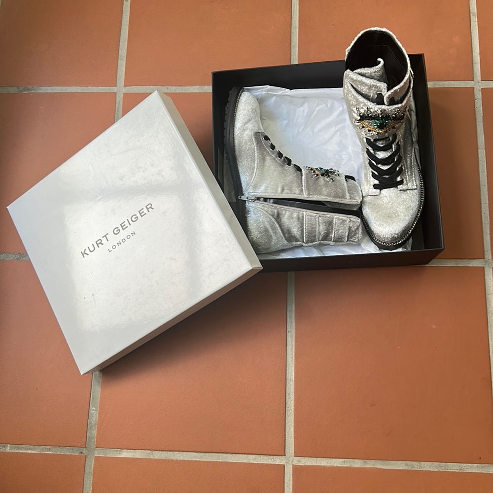 Kurt Geiger evil eye velvet boots